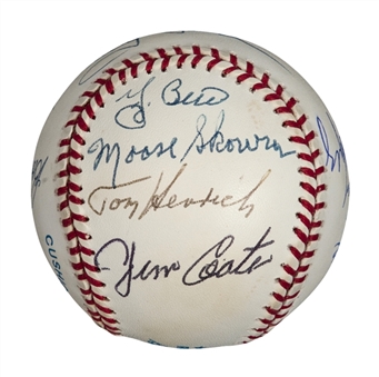 1960 New York Yankees American League Champion Reunion Multi-Signed Baseball With 13 Signatures Including Berra and Ford (JSA)
